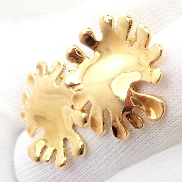 Authentic! Tiffany & Co Cummings 18k Yellow Gold Nickelodeon Abstract Earrings - Picture 3 of 9